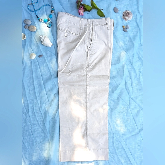 LANDS' END Mid Rise, Wide Leg, Light Beige Pants - Picture 6 of 12